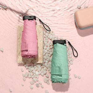 Nouvelle conception de parapluie de voyage super mini pliable en 6 sections avec protection UV, poche intégrée et impression de logo - Product Image 3