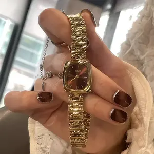 Reloj CILOA de Alta Calidad para Mujer, Retro, Dorado, Redondo, Personalizable, de Cuarzo, Resistente al Agua, Pequeño - Product Image 2