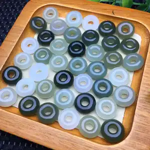 12MM Crystal Donuts Pendant Healing Meditation Hetian Jade For Gift