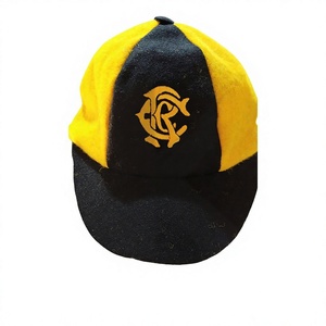Casquette verte de cricket sur mesure avec broderie rayée, chapeaux et casquettes d'hiver 100% laine pour hommes - Product Image 1