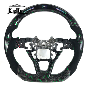 พวงมาลัยคาร์บอนไฟเบอร์สีเขียว LED สำหรับ <span class=keywords><strong>Honda</strong></span> Accord รุ่นที่สิบ ปี 2018-2023 รองรับการปรับแต่ง - Product Image 1