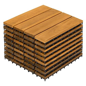Baldosas de Madera de Acacia Encajables de 12x12 Pulgadas para Terraza, Patio o Balcón, Entrega Rápida de 3 a 6 Días - Product Image 1
