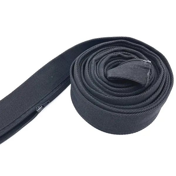 Flexible durable zipper sleeve braided cable management sleeve for automobile wire harnesses