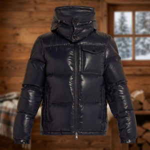 Blouson matelassé pour homme tendance de haute qualité, facile à porter, épais, en toile d'hiver, col montant, brillant, pour adultes - Product Image 2