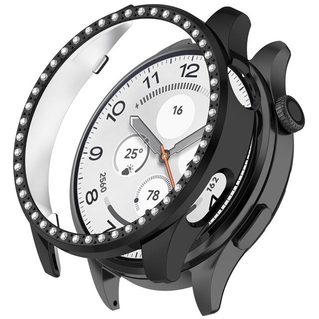 For Smart Watch 5 Half-Cover Protective Case PC Material Single-Row Diamond Hollow Design