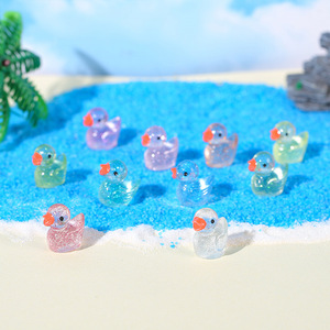Miniature Glowing <b>Duck</b> Ornament Resin Animal Shape Tabletop Decor For Garden And Home Decoration - Product Image 1