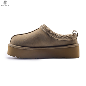 Women's Custom Logo Tasman Winter <strong>Wool</strong> Sheepskin <strong>Slippers</strong> Anti-Slippery Original Animal Fur Warm Soft Suede Spring Slip-On <strong>Boots</strong> - Product Image 5