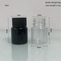 Bouteilles en plastique noir pour capsules, pilules et médicaments, contenants pour vitamines et poudres, pots d'emballage 2oz 60ml