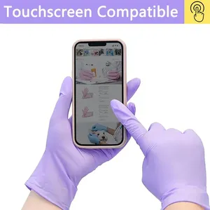 10-100pcs Disposable Purple Nitrile <b>Gloves</b> Latex Free Waterproof Suitable for Kitchen Food Processing Beauty Salon Work <b>Glove</b> - Product Image 5