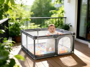 Parc de <span class=keywords><strong>jeu</strong></span> en plastique pour bébés et tout-petits, avec entrée sécurisée et dispositifs de sécurité – Utilisation en extérieur et en chambre – Vente en gros - Product Image 2