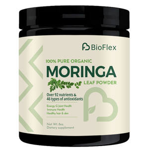 BioFlex çin tedarikçisi toptan toplu OEM özel etiket organik 100% saf 8OZ <span class=keywords><strong>Moringa</strong></span> yaprak ekstresi toz diyet takviyesi - Product Image 1