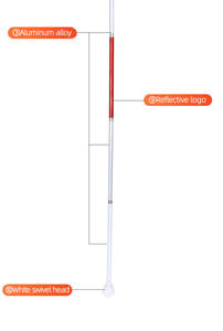 Canne aveugle intelligente blanche réglable canne de marche pliante légère avec alarme le dernier article médical chaud - Product Image 3