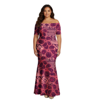 Robe de soirée élégante de style polynésien pour femmes, robe d'été décontractée à queue de poisson, robe d'île, robe samoane Puletasi, robe moulante, robe sirène grande taille