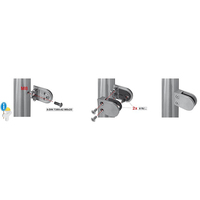 Pince à verre en acier inoxydable à dos plat de type D avec broches demi-rondes pour balcon extérieur et escalier, au design moderne
