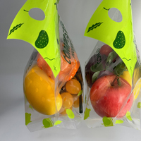 Op Maat Gemaakte Biologisch Afbreekbare Ritssluiting Handvat Fruit Verpakkingszak Food-Grade Geperforeerde Druiven Verpakking Milieuvriendelijk Plastic Winkelen