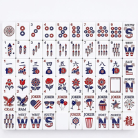Mahjong américain moderne tout-en-un : ensemble de tuiles de divertissement avec supports pliables en acrylique, pousseurs portables, style culturel classique de luxe
