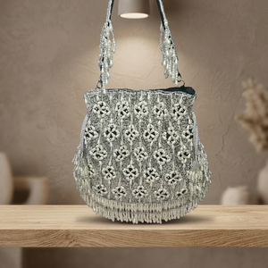 Elegant Fashion Traditional Embroidered Clutch <b>Purse</b> Classic Lightweight Waterproof Pearl Decoration for Weddings Festivals - Product Image 3