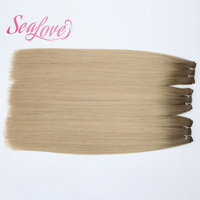 Extensions de cheveux à double trame volume, blondes, trame cousue à la machine, extensions de cheveux humains Remy en vrac