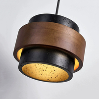 Wabi Sabi Petites lampes suspendues haut de gamme Nordic Minimalist Black Stone LED Lighting pour Home Restaurant Bar AC 85-265V
