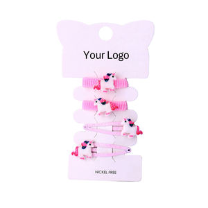 Moda niños pelo <span class=keywords><strong>Scrunchies</strong></span> dibujos animados <span class=keywords><strong>unicornio</strong></span> resina Clips alto elástico venta al por mayor accesorios para el cabello - Product Image 6