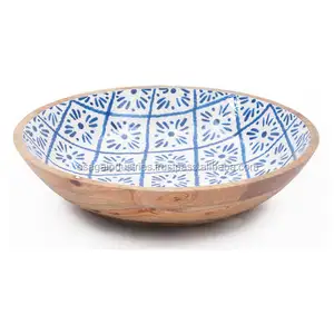Высококачественная Деревянная миска из смолы, круглая форма, Лидер продаж, миска для салата, металлические деревянные миски, поставщик из Индии