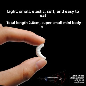 Aotuo Leurre souple artificiel en micro-silicone 2cm 0.37g, type ver de farine, très vendu pour la pêche au bar, à la perche et en rivière - Product Image 2
