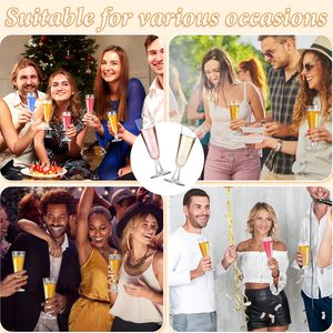 Verres à <span class=keywords><strong>champagne</strong></span> en plastique jetables légers BST de 5,5 oz, transparents, pour mariage, fête d'anniversaire, vin - Product Image 6