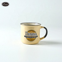 Tasse à café vintage personnalisée en céramique mouchetée, style feu de camp classique, en grès, promotion cadeau supermarché