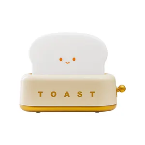 Best Selling Room Decor Night Light with Timer,Smile Face Toast Bread Desk Lamp LED Dimmable Bread Light