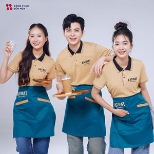 Uniforme Promocional para Personal, Conjunto de Camisa Polo y Delantal, Ropa de Trabajo Personalizable para Cafetería y Restaurante - Product Image 2