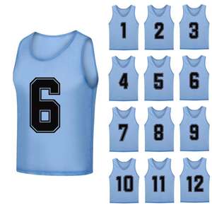 100% Polyester Custom Sport <b>Bib</b> Vest Breathable <b>Football</b> Training Gear Mercerized Shirt Top Set for Sports Training OEM Service - Product Image 1