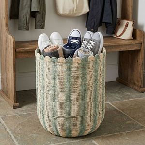 Woven Laundry <b>Basket</b> Round 45x60cm Handmade <b>Storage</b> Organizer For Clothing And Shoes - Product Image 1