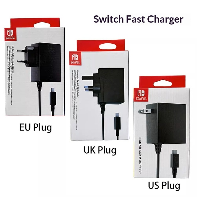 US EU UK Plug Type C AC Adapter Fast PD Charger for Nintendo Switch NS Lite Oled Dock