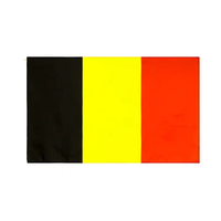 Drapeau belge 100% polyester 3x5 pieds, haute qualité, couleurs numériques noir jaune rouge, pour l'industrie automobile et l'assurance