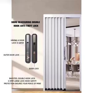 Puerta Plegable Moderna de Aleación de Aluminio, Puerta Corredera Invisible con Aislamiento para Dormitorio con Aire Acondicionado - Product Image 2