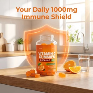 Gomitas de Vitamina C NurtureNova (1000mg, Sabor Natural a Soda de Naranja y Crema), 60 Gomitas para Adultos, 2 Gomitas por Dosis, Apoyo Energético - Product Image 2