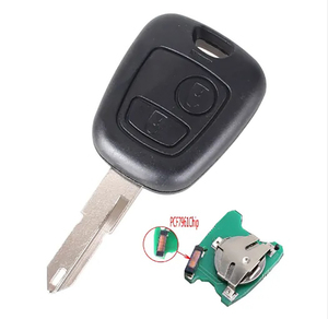 Clé de voiture intelligente de remplacement <span class=keywords><strong>PEUGEOT</strong></span> <span class=keywords><strong>206</strong></span>, 2 boutons, lame NE73, télécommande 433 MHz avec puce transpondeur PCF7961 - Product Image 3
