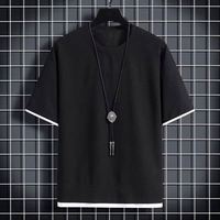 T-shirt à manches courtes en soie glacée, à motif gaufré, ample, grande taille, avec logo personnalisé, design de marque de mode