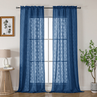 OWENIE Fenmi Vente Flash Rideaux Voilages Jacquard à Pince Filtrant la Lumière, Lot de 2 Panneaux Plissés à Pince