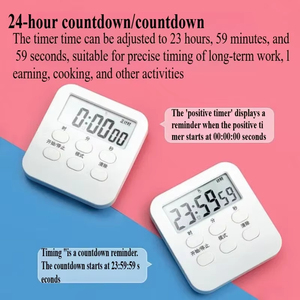 Wholesale Silent <b>Kitchen</b> & Multifunction <b>Timer</b> with Digital LED Display Plastic Material Magnetic Design-Baking Student Time - Product Image 5
