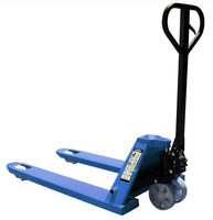Transpalette manuel fiable 2,5T avec hauteur de levage de 200 mm et roues silencieuses en nylon PU pour usage en supermarché et salle blanche