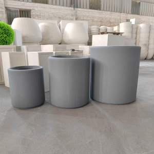 Nhà Máy Ngắn Hình Dạng Xi Lanh Sơn Bề Mặt Mịn Sợi Thủy Tinh Trồng Lớn Nồi Cho Cây Nhà Máy Ngoài Trời Trang Trí - Product Image 6