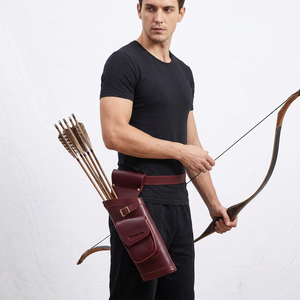 ESHALZ IMPEX ARCHERY Quiver OEM Totalmente Personalizado 100% CUERO DE VACA AUTÉNTICO 40CM Quiver Trasero para Flechas para Caza - Product Image 1