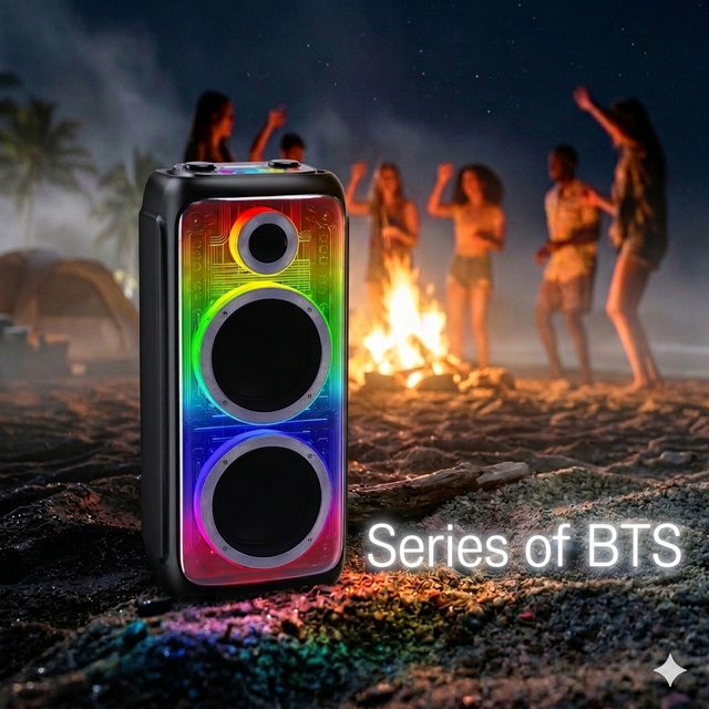 BTS-2369 Brodu Outdoor Party Speaker BT Wireless Double 8inch USB&TF&AUX [Premium]