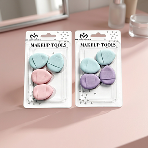 Outils de maquillage lavables ERP, 4 éponges en forme de doigt, couleurs mélangées, 24 accessoires en plateau - Product Image 3