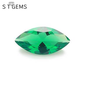 Loose 113# Green Synthetic <strong>Emerald</strong> Marquis Cut Nano <strong>Stone</strong> for Sale - Product Image 1