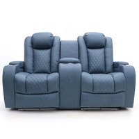 Canapé inclinable électrique de luxe Geeksofa pour 6 personnes, pour cinéma maison, configuration 3+2+1 avec console et table rabattable