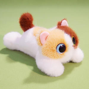 Simpatico gatto con gli occhi grandi ricamato Super morbido peluche letto cuscino regolabile in altezza Stress sollievo per i bambini - Product Image 3