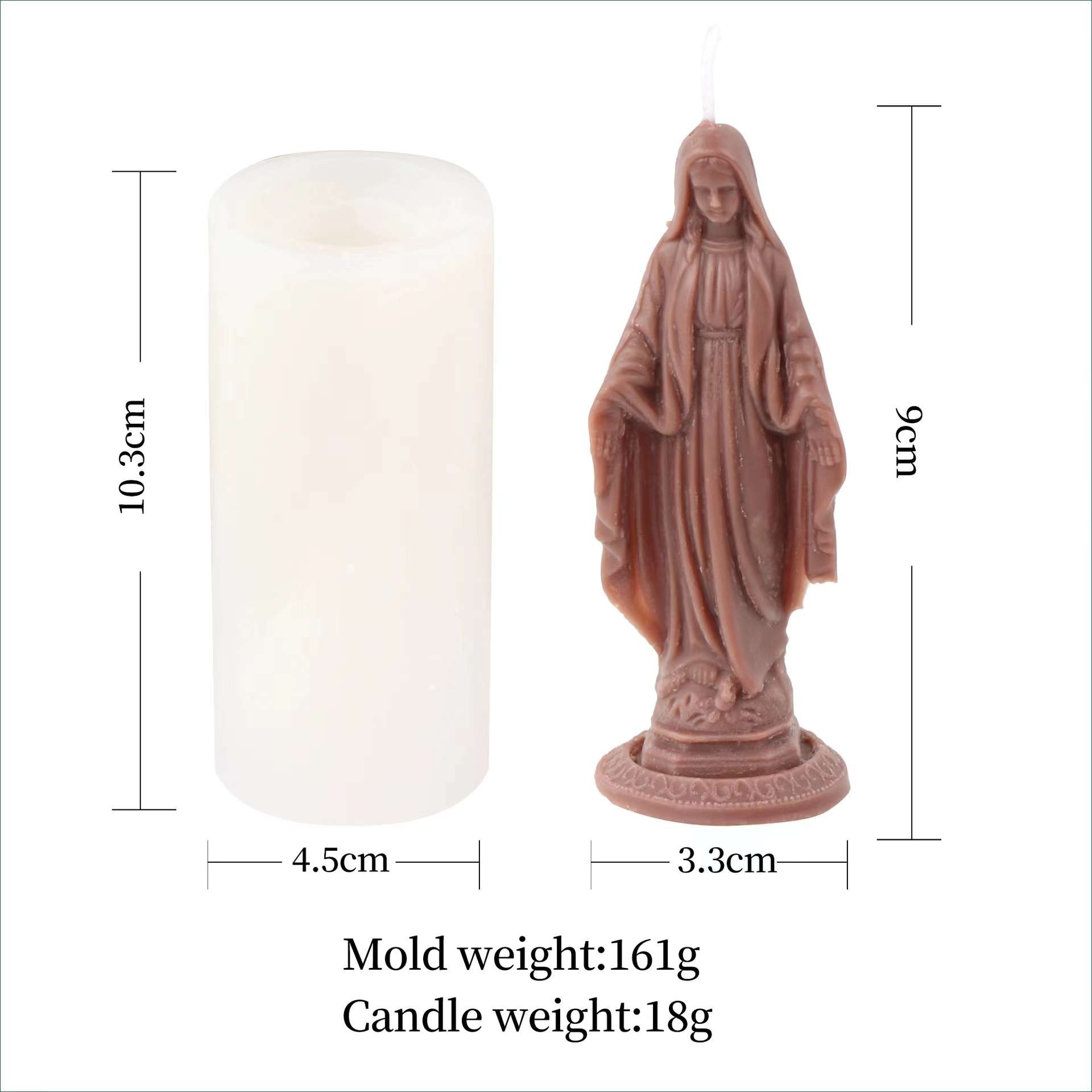 Moule Silicone Jésus Pour Bougies, Savon, Résine - 6,5x6,5x8,3 Cm, Réutilisable, Pour Noël, Artisanat Créatif