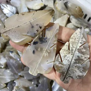 Natürliche Kristalls chnitzerei Heil kristall handgemachte geschnitzte Kristall blattform Achat Ahornblatt schnitzerei